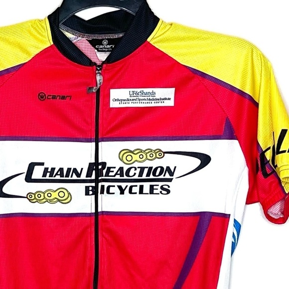 🔥 Canari Full Zip Mens Cycling Jersey M Red - Picture 2 of 6